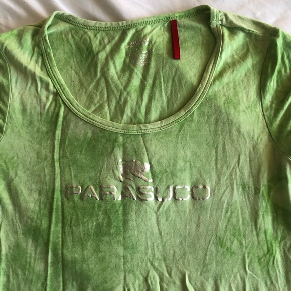 PARASUCO green t-shirt with silver logo - Picture 2 of 5